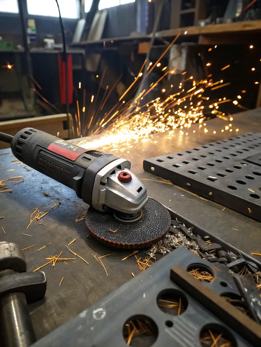 A worker using a grinding machine to refine a metal surface, emphasizing the importance of finishing processes.