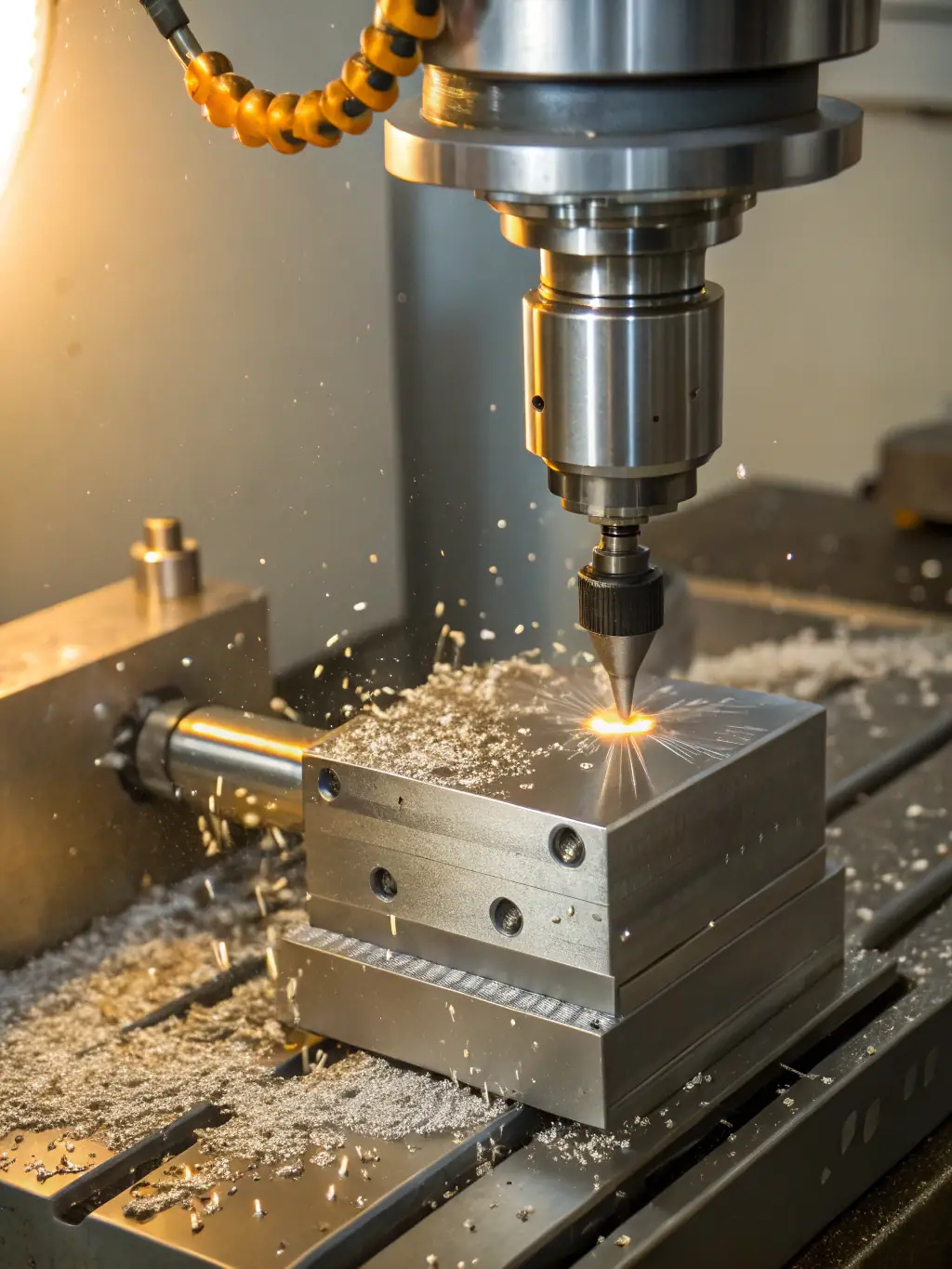 An image of a gear hobbing machine producing gears, highlighting the precision and complexity of the gear-cutting process.